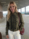 Chaqueta corta de estilo militar verde