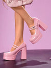 Zapatos altos tiras de tobillo
