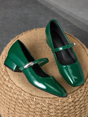 Zapatos Mary Jane blancas con tacón de 3 cm