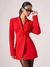 Chaqueta blazer casual de mujer de unicolor