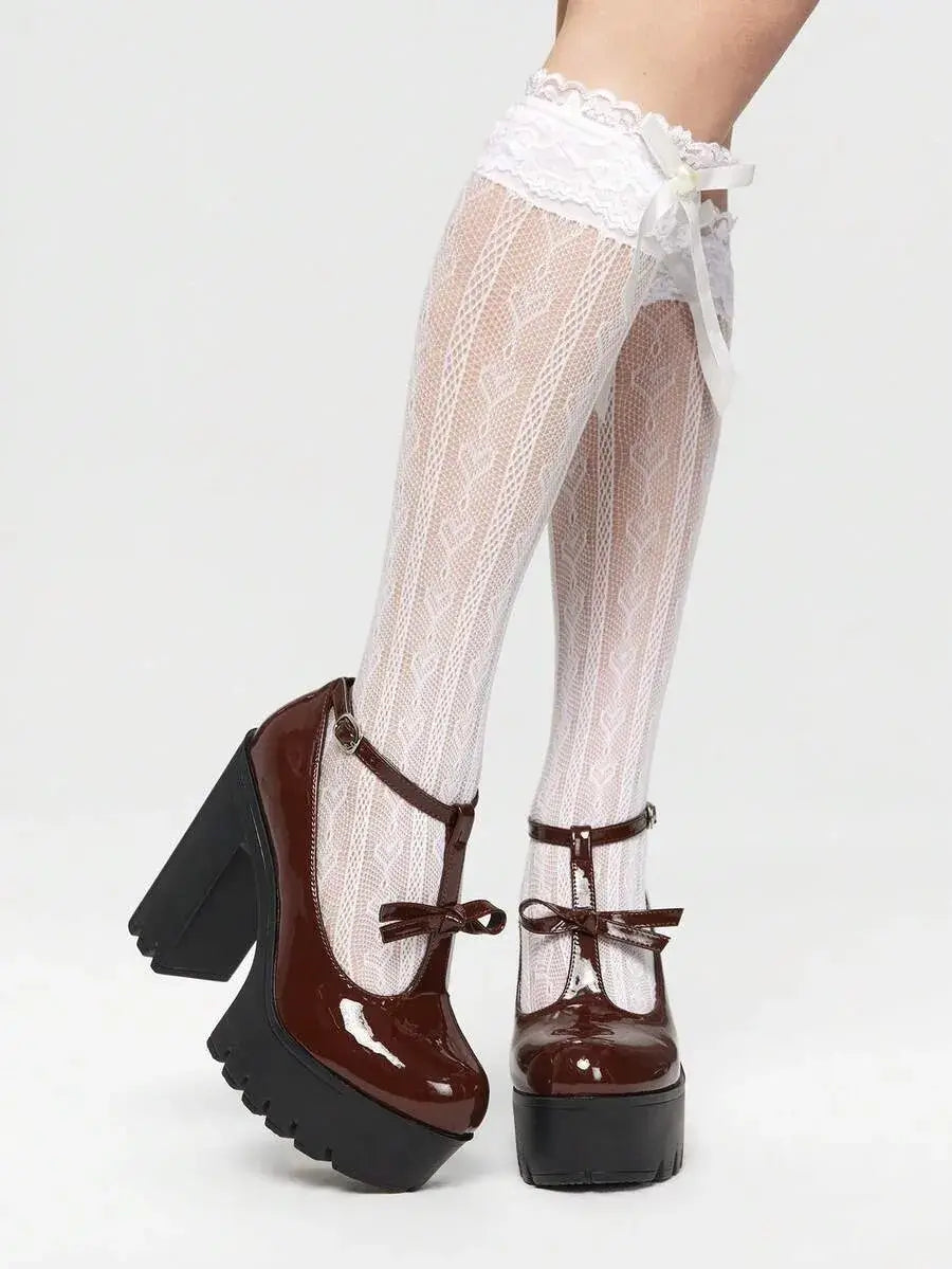 Zapatos de tacón grueso con plataforma