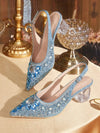Tacones altos de cristal con puntera