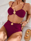 Conjunto de bikini de tiro alto con control de abdomen