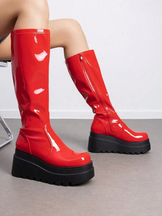 Botas altas hasta la rodilla con tacón de plataforma
