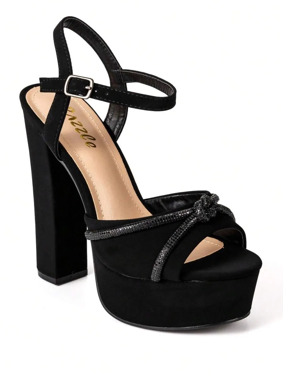 Sandalias tacón alto lazo fiesta elegante sexy boda