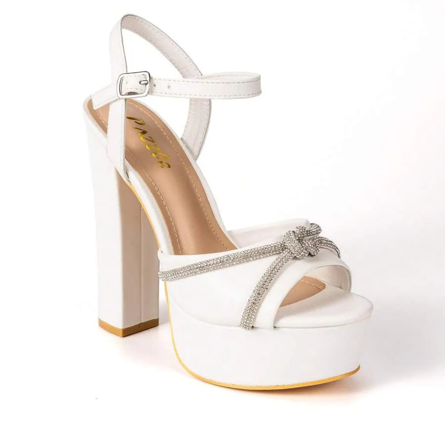 Sandalias tacón alto lazo fiesta elegante sexy boda