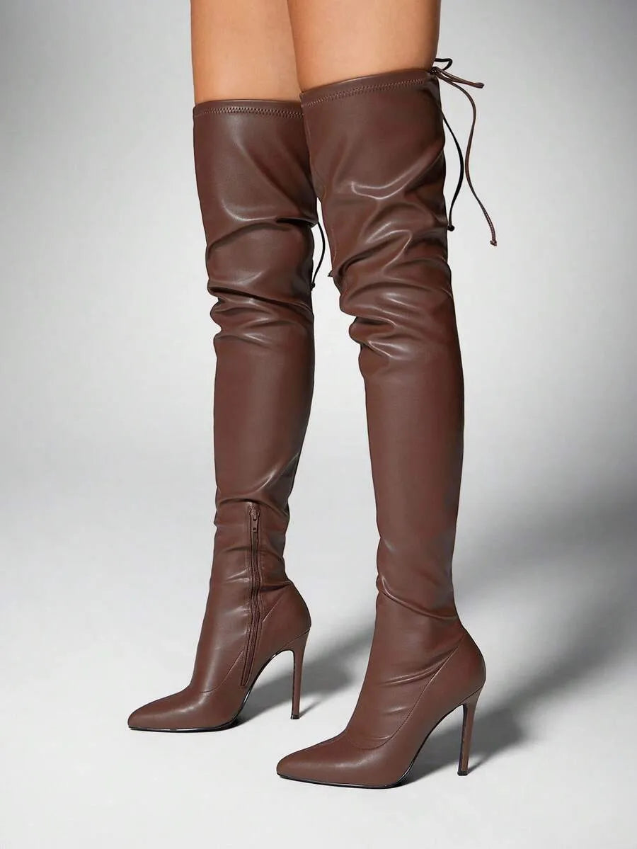 Botas de tacón de aguja con cremallera