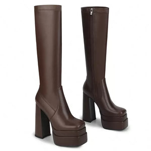 Botas de moda de mujer Liso Cremallera lateral