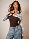 Blusa de manga larga de corte slim