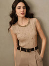 Blusa de punto elegante y moderna sin mangas