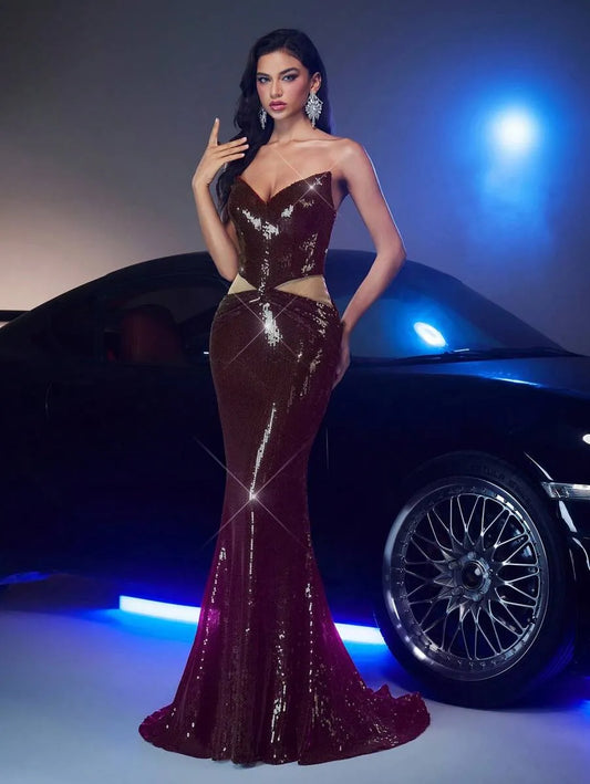 Vestido de fiesta formal de estilo columna