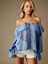 Blusa de gasa con escote descubierto