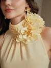 Blusa elegante de mujer con cuello de flores 3D