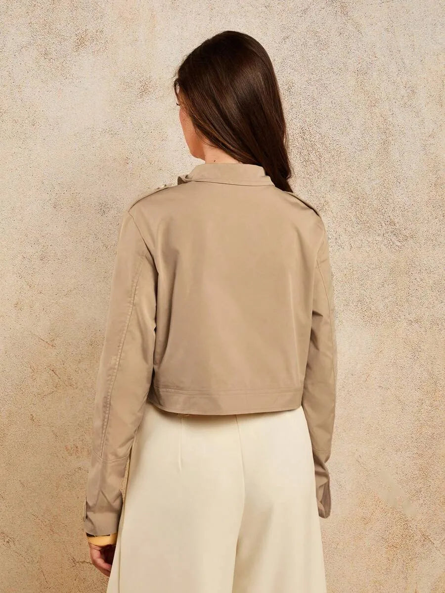 Chaqueta casual de manga larga con botones delanteros
