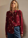Camisa de pana con bordado retro