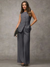 Conjunto de top sin mangas y pantalones