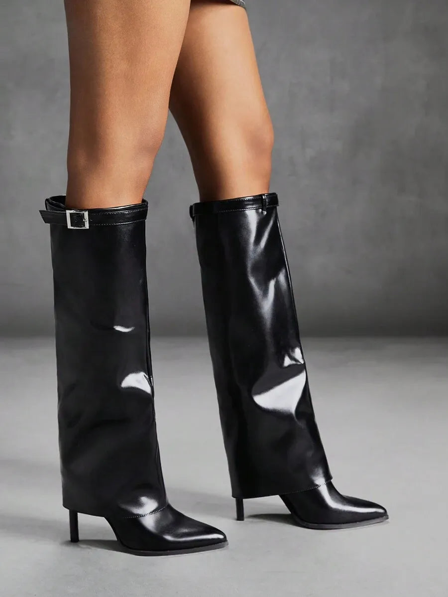 Botas altas sexy de tacón de aguja