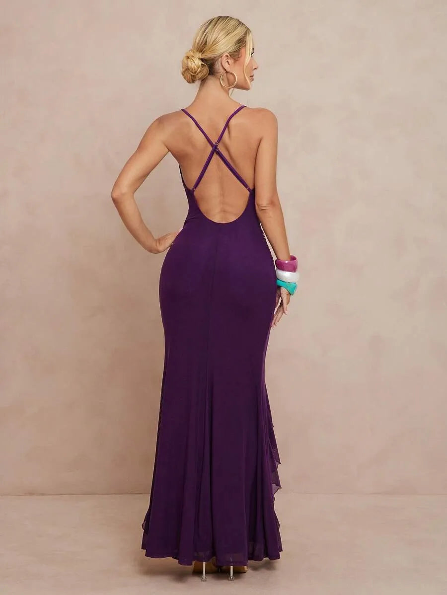 Vestido ajustado de sirena sin mangas