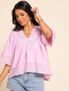 Camisa suelta de mujer de unicolor