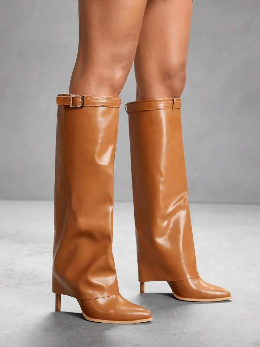 Botas altas sexy de tacón de aguja