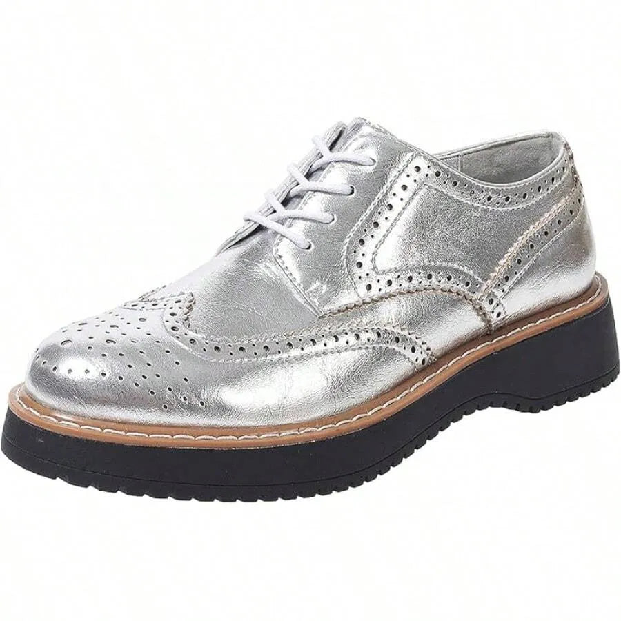 Oxford Shoes For Women Round Toe Wingtips Brogues