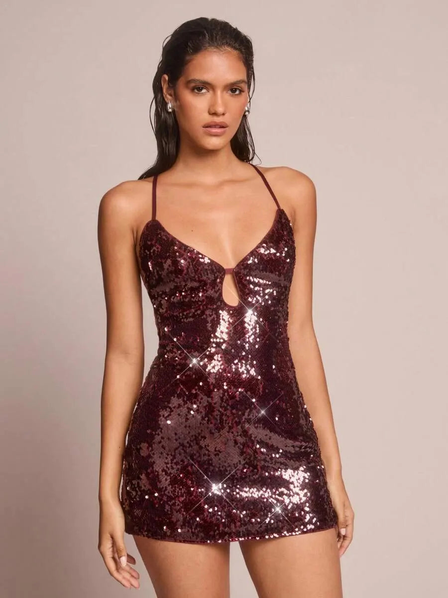 Vestido de fiesta con espalda descubierta y atar