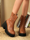 Botines Cortos De Moda De Tacón De Cuña