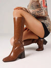 Botas para mujer de tacón grueso cuadrado