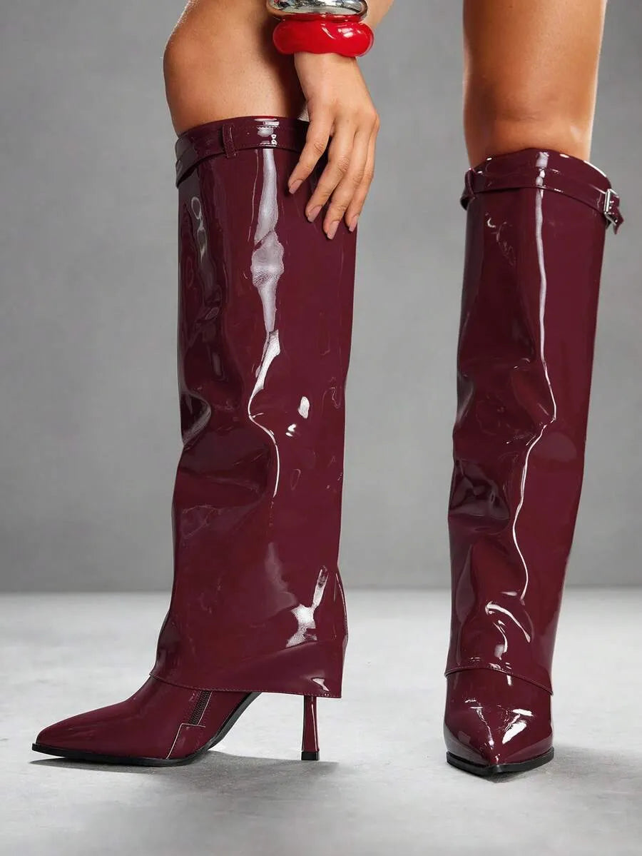 Botas altas sexy de tacón de aguja