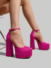 Zapatos de tacón ancho y grueso con plataforma