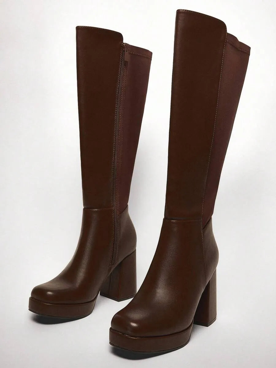 Botas altas hasta la rodilla con tacón de bloque