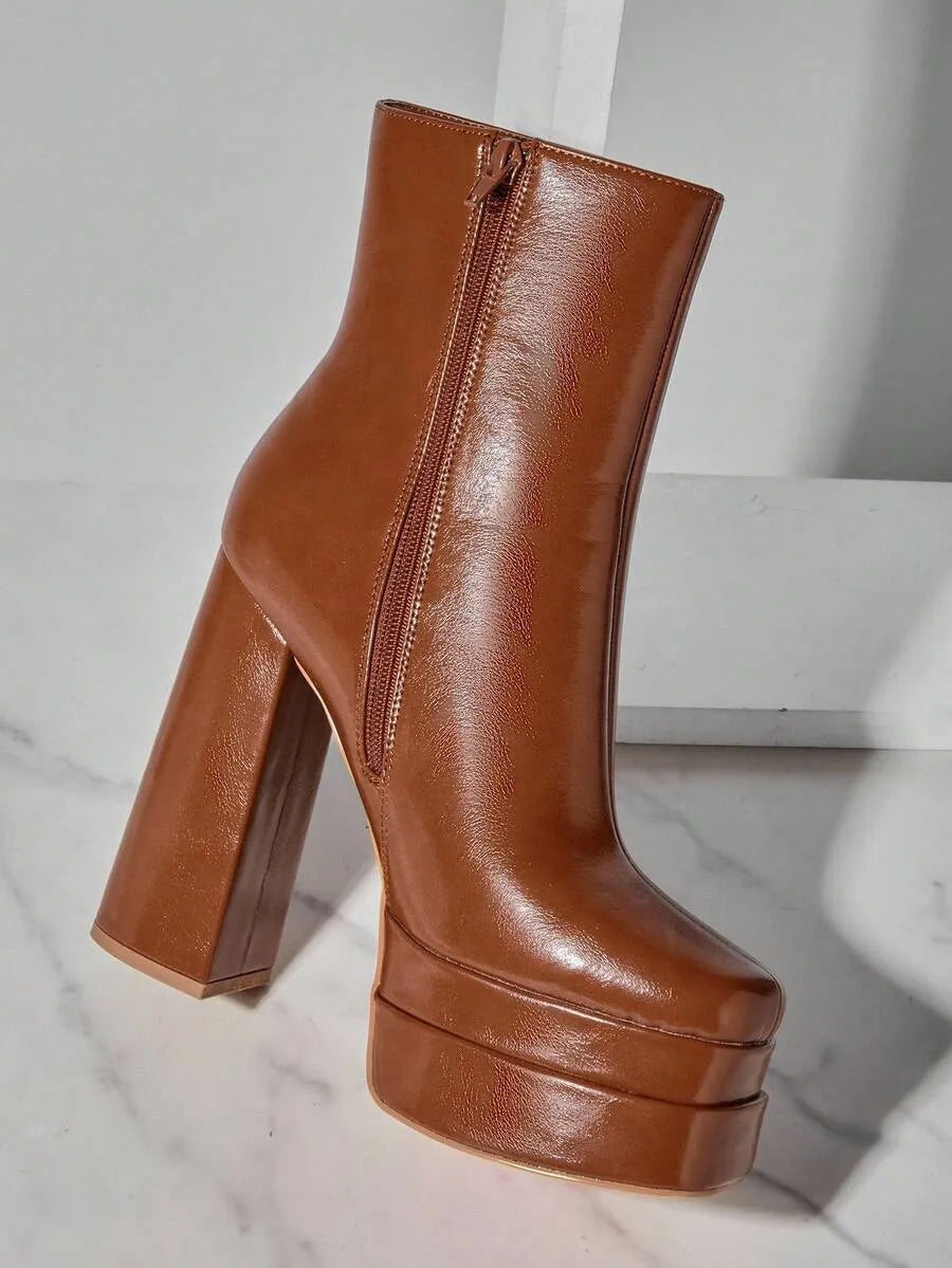 Botines de plataforma cómodos con punta