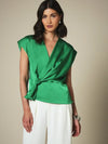 Blusa elegante de manga corta con cuello
