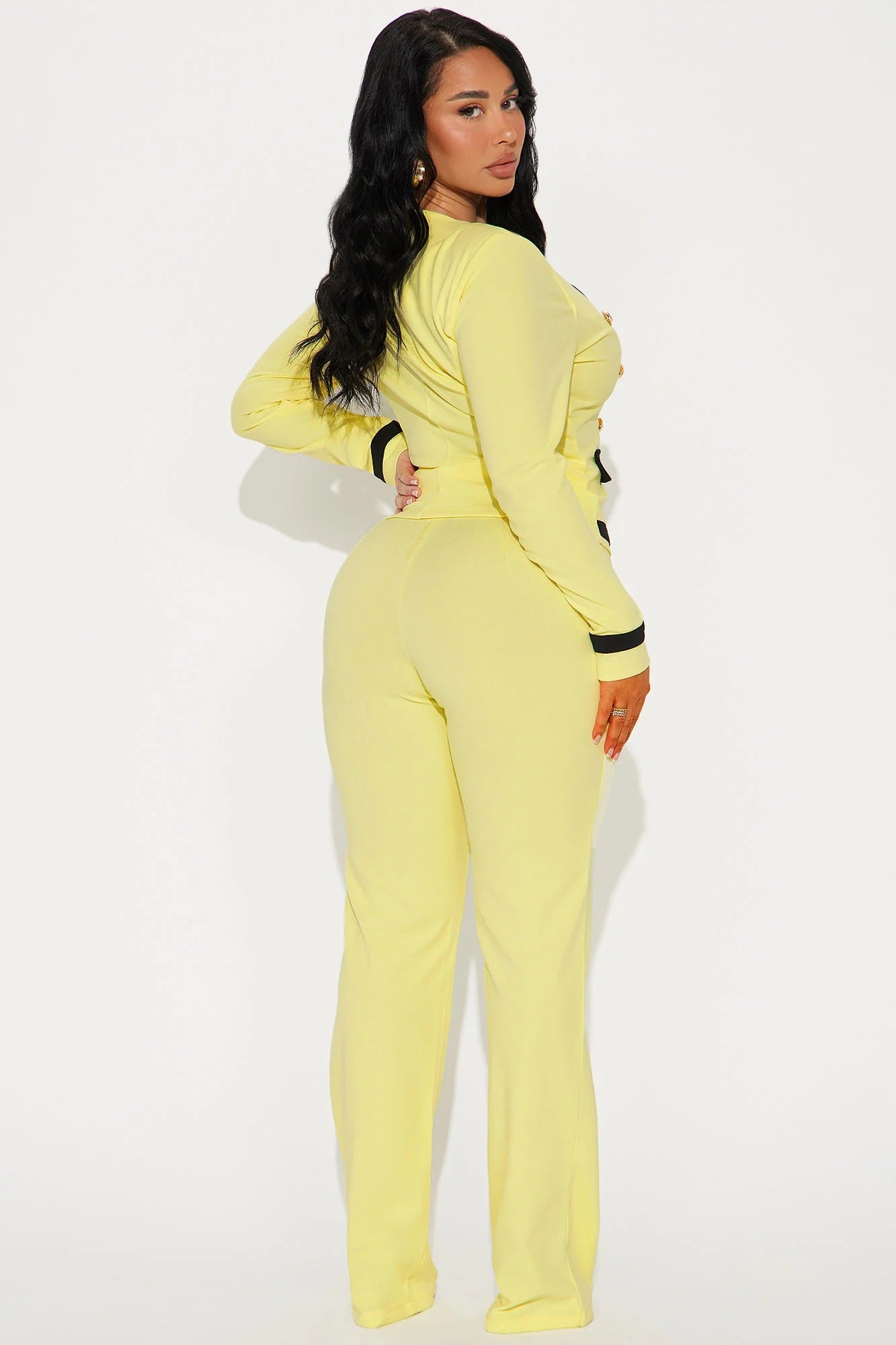 Conjunto blazer y pantalon butter yellow