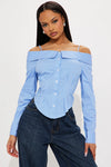 Top Strapless a rayas