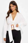 Blusa Belted Poplin Belted