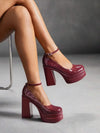 Zapatos de tacón grueso alto con plataforma
