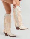 Botas occidentales con flecos y tachuelas