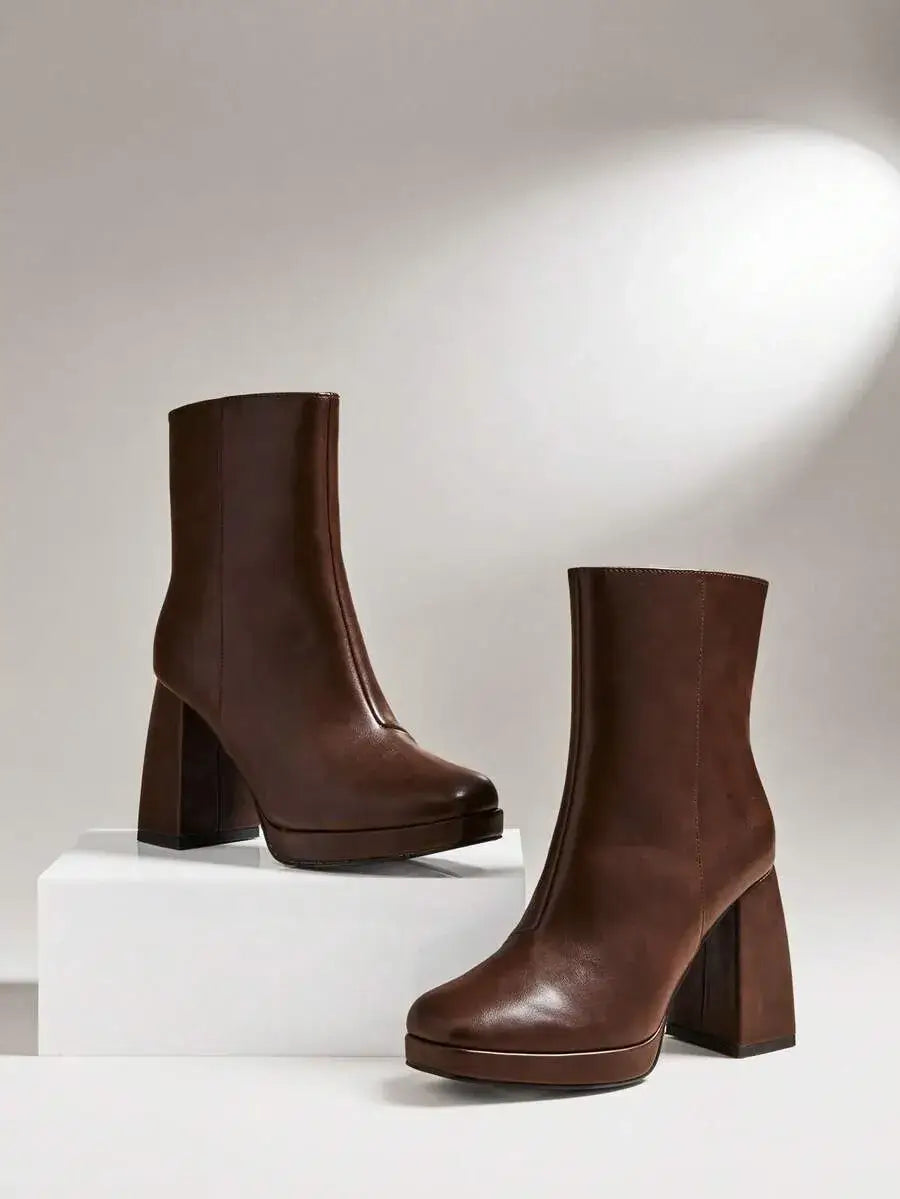 Botines de plataforma con cremallera