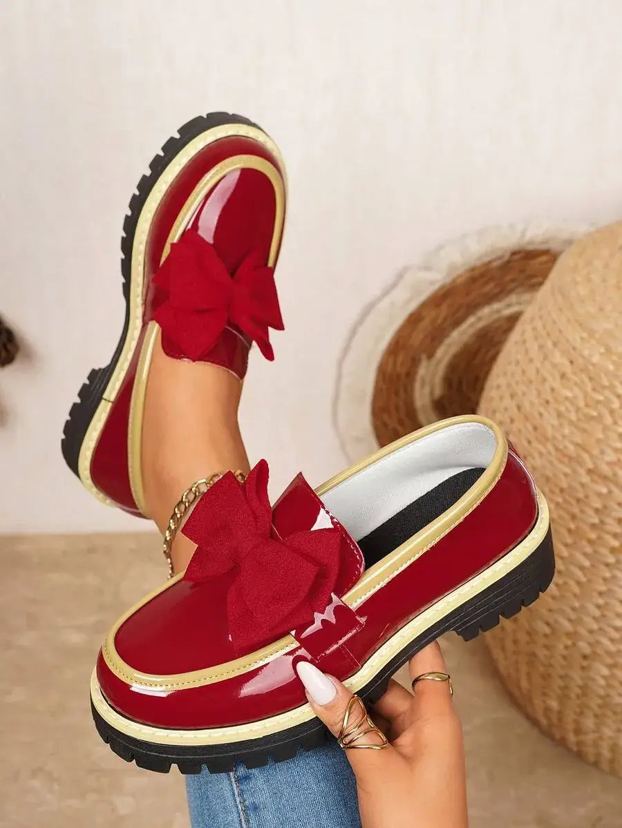 Mocasines de suela gruesa rojos