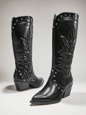 Botas de vaquera con tacón grueso