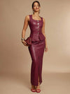 Conjunto elegante de top sin mangas y falda