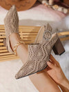 Zapatos de tacón alto grueso con punta