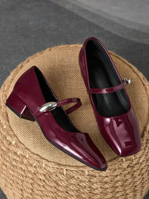 Zapatos Mary Jane blancas con tacón de 3 cm