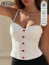 Top corset blanco de ramio