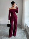 Conjunto de 2 piezas de pantalón largo y manga larga