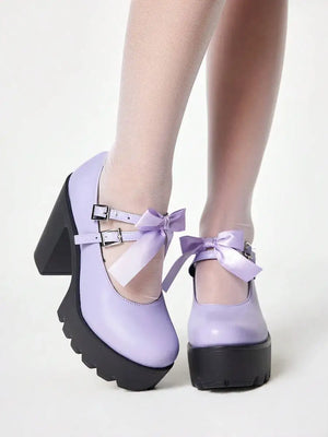 Zapatos tacon con lazo