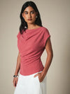 Blusa Detalle de cintura fruncido
