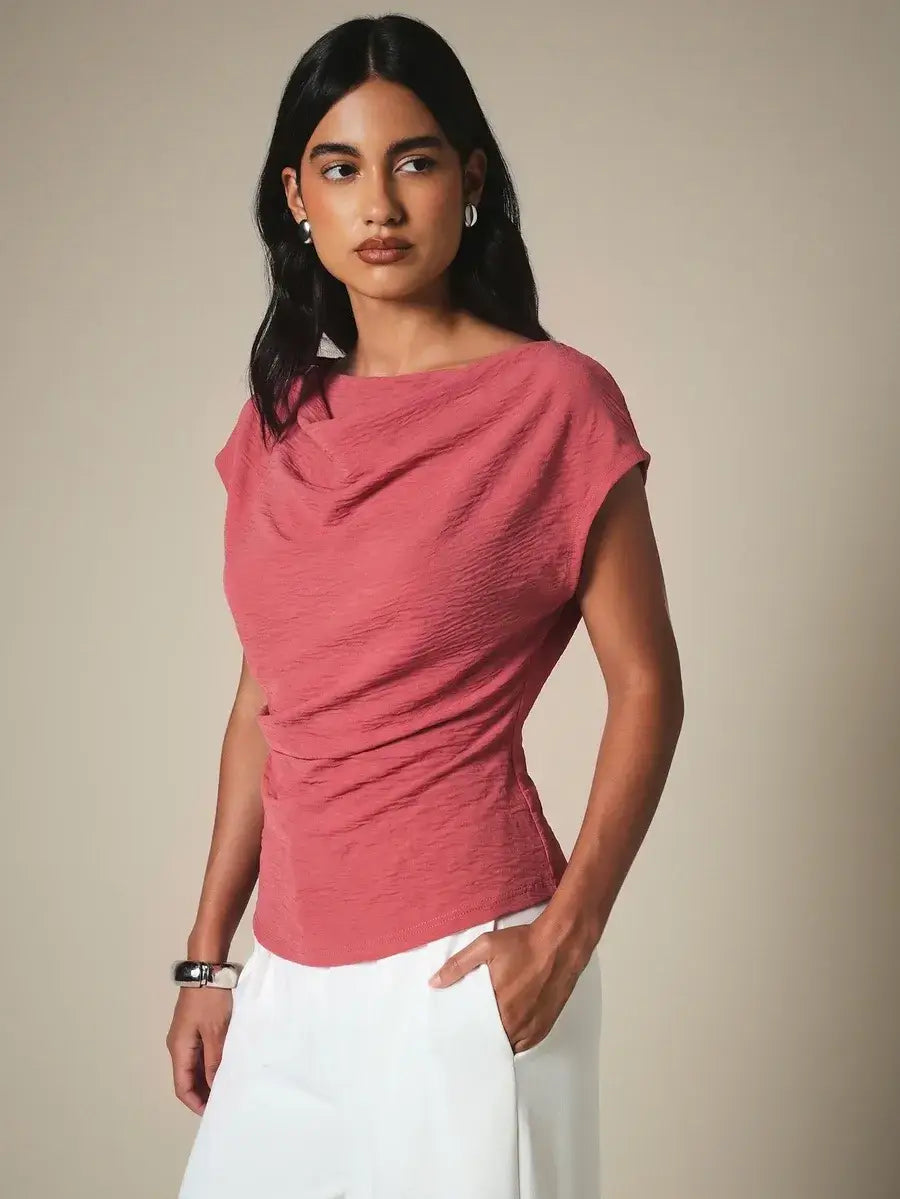 Blusa Detalle de cintura fruncido