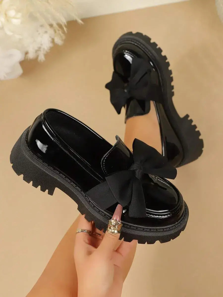 Mocasines de punta redonda negro